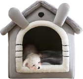 Château Animaux® Hondenhuis - Kattenhuis 50 x 40x 46 cm - Dierenhuis - Kattenhok - Hondentent - Hondenhuisjes voor binnen - Grijs