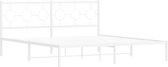 vidaXL - Bedframe - met - hoofdbord - metaal - wit - 183x213 - cm