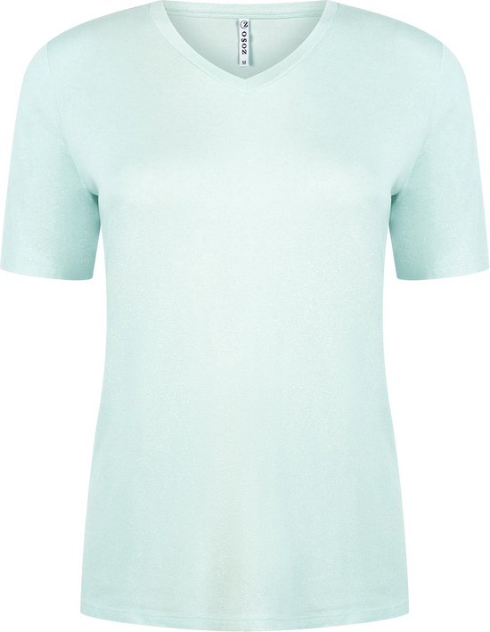 Zoso T-shirt Peggy T Shirt With Spray Print 242 0060 Aqua Dames Maat - XS