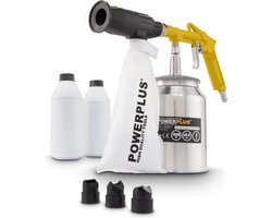 Powerplus POWAIR0014 Pneumatisch zandstraal pistool - Werkdruk: 3bar - 170l/min - Tankcapaciteit: 1000cc - Incl. 5 accessoires en 2 x 1kg alu oxide poeder