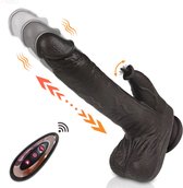 Siliconen Zwarte Dildo Vibrator Voor Vrouwen G-Spot Masturbatie Stoten Vibrerende Seksspeeltjes Met Anaal Stimuleren