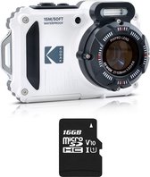 KODAK Pixpro Pack WPZ2 + 1 carte SD Kodak - Compact 16M Pixels, étanche à 15m, Anti-Choc, Video 720p, Ecran LCD 2,7 - Batterie Li-ion - Blanc