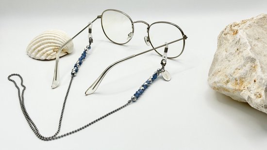 Zonnebrillenkoordje Dames | Zilver brillenkoord | Lila zilver brillenkoordje | Zilveren brillenketting | Sunglasses cord