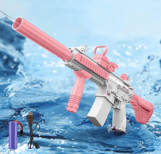 Waterpistool - Elektrisch - Super Soaker - Krachtig - Lichtgewicht - Watergeweer - Zwembad speelgoed - Roze