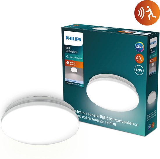 Foto: Philips acuna plafondlamp 12w helderwit licht ingebouwde bewegingssensor