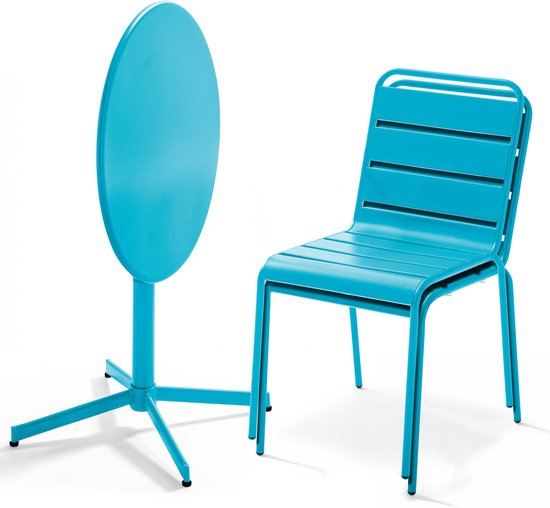 Lot de 2 bains de soleil en aluminium et textilène blanc - Oviala - Jardin