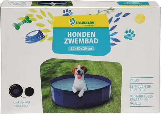 Doggy Dip - Hondenzwembad - Rood/Wit - M - dia. 120x30 cm