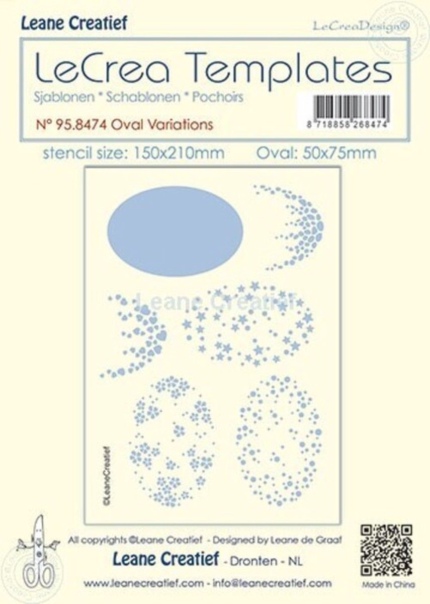 LeCrea - Stencil Ovaal variaties 75x50mm 95.8474 150x210mm (01-23)