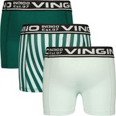 Vingino Boxer B-241-1 Stripe 3 pack Sous-vêtements Garçons - Vert bouteille - Taille XL