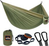 Campinghangmat, superlichte draagbare parachutehangmat met twee boomriemen Enkele of dubbele nylon reisboomhangmatten