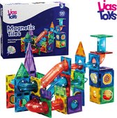 LiasToys® - Light Magnetisch speelgoed - Magnetic tiles - 130stuks - Knikkerbaan - Montessori speelgoed - Magnetische Bouwstenen