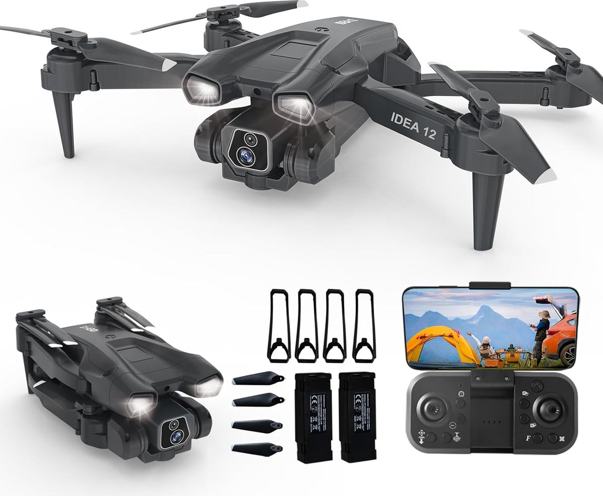 Drone met Camera Mini RC FPV Drones met Camera 2 camera's voor kinderen Beginner Hoogte vasthouden Quadcopter met Optische Flow Positioning Helicopters 3D Flips met 2 Batterijen