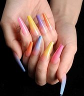 Nepnagels-Kunstnagels-Plaknagels -Designer nails - Plaknagels Zelfklevende - Plaknagels zonder lijm - Set van 20 Nagels regenboog nagels pride