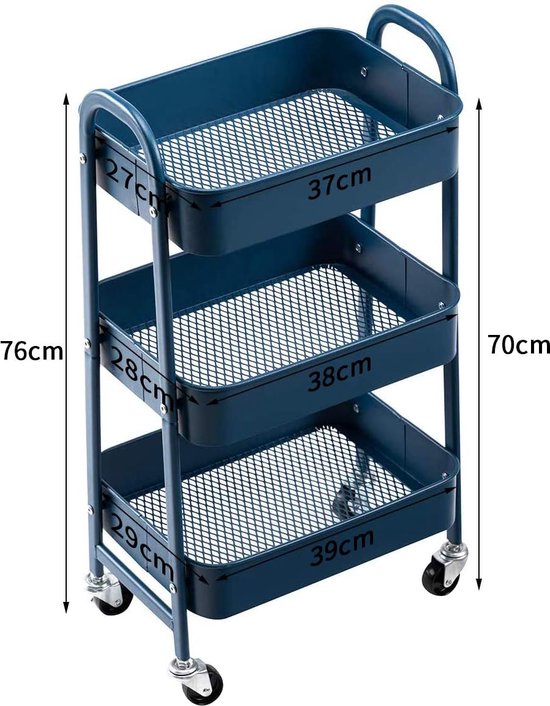 Maxten Chariot utilitaire roulant | Chariot de rangement à 2 niveaux Maxten Chariot utilitaire roulant | Chariot de rangement à 2 niveaux