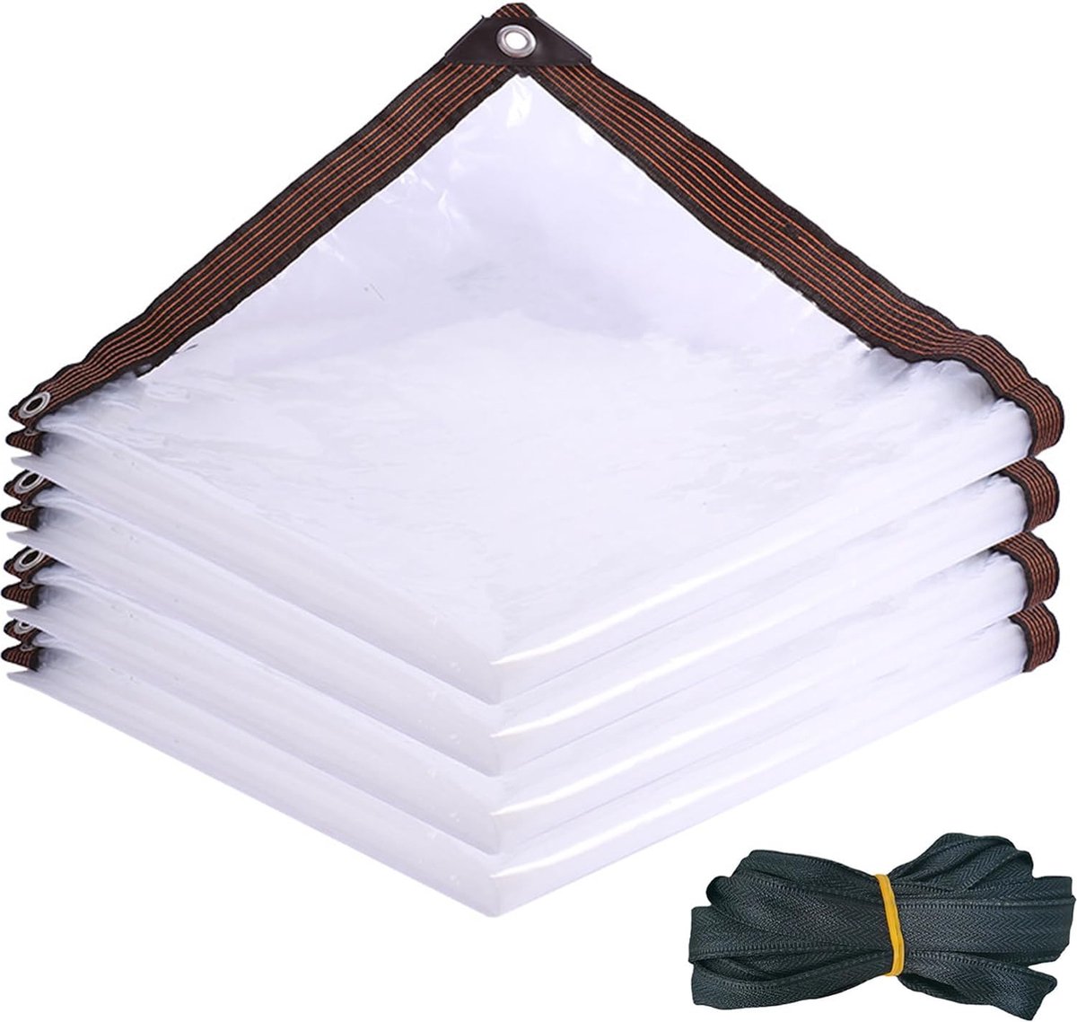 2 X 2 M, Bâche Transparente Avec Anneaux Perforés, Bâche Imperméable, Bâche