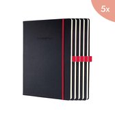 5x Sigel Notitieboek Conceptum RED Edition A4 zwart gelinieerd hardcover