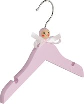 De Kledinghanger Gigant - 5 x Blousehanger / shirthanger / babyhanger lotushout roze gelakt met rokinkepingen, 24 cm
