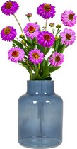 Floran Flower vase - Modèle Apothicaire - bleu/verre transparent - H20 x D15 cm