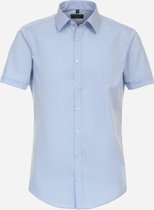 Redmond slim fit overhemd - korte mouw - popeline - blauw - Strijkvriendelijk - Boordmaat: 39/40