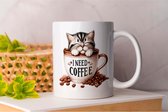 Mok Caffeine Craver - Cats - Gift - Cadeau - CatLovers - Meow - KittyLove - Katten - Kattenliefhebbers - Katjesliefde - Prrrfect - Caffee