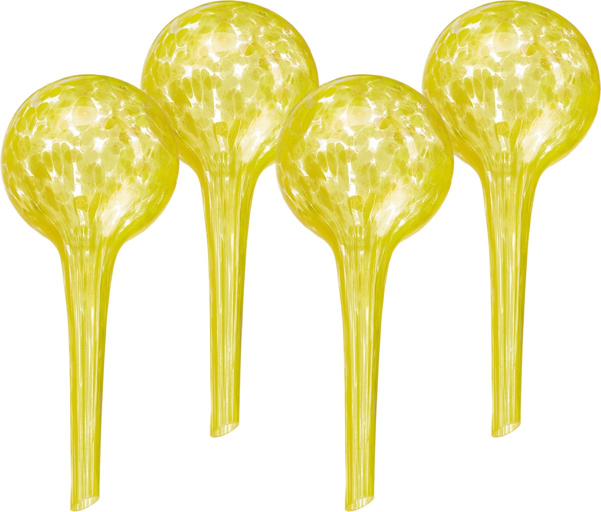 waterdruppelaar - set van 4 - glas - Ø 6 cm - kamerplanten - watergeefsysteem - geel