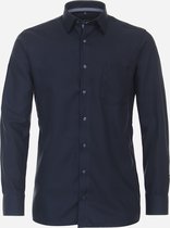 CASA MODA comfort fit overhemd - structuur - blauw - Strijkvriendelijk - Boordmaat: 50