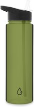 Wattamula Gourde écologique avec paille - 700 ML - Vert olive transparent - Gourde