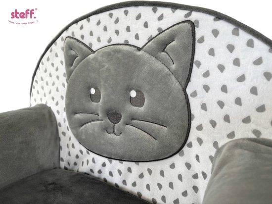 Stefano Fashion - Kat - Kinderzetel met staart - Kinderfauteuil met staart - 1 tot 4 jaar - zachte pluche - opklapbaar kussentje van Stefano Fashion — afbeelding 4