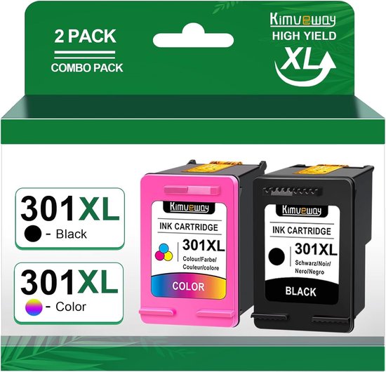 301 Inktcartridges Combo Pack, Inkt 301 Gereserveerd voor HP 301XL Inktcartridges, 301 Patronen Zwart en Kleur voor HP Deskjet 1050 1510 2050 Officejet 2620 2622. 4630 4632 Envy 4500 5530