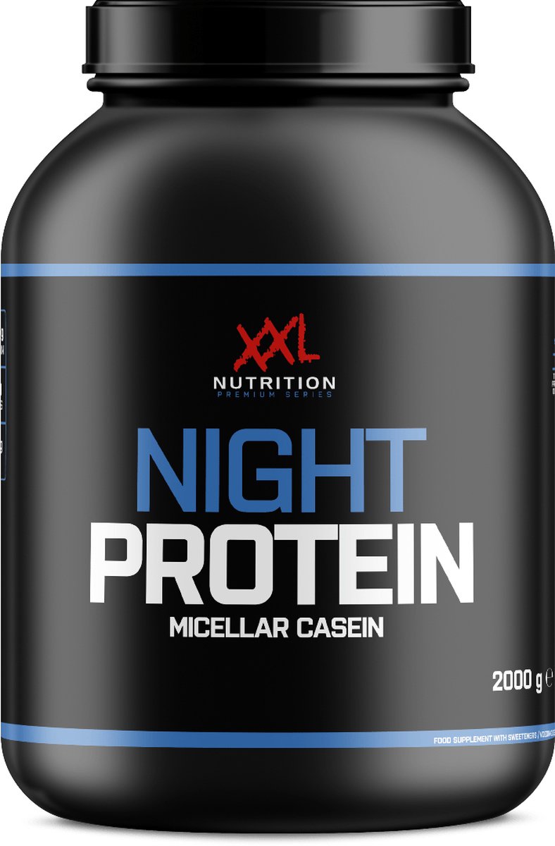 Goedkoopste XXL Nutrition - Night Protein - 87 Eiwit - 100 Micellar Caseďne Eiwit - Eiwitpoeder Proteine Shake - Diverse Smaken - Banaan - 2000 gram (50 shakes