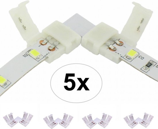 10mm L Connector voor 1 kleur SMD5050 5630 LED strips - 5 Stuks