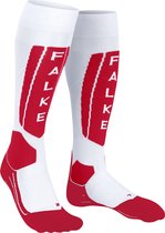 FALKE SK5 Expert heren skiing kniekousen - wit met rood (red-white mix) - Maat: 39-41