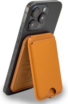 Coverzs Portefeuille de Luxe avec support de téléphone adapté à MagSafe Apple iPhone 12/13/14/15/ Mini/Max/ Pro/ Pro Max/ Plus - Porte-cartes - Porte-cartes pour téléphones - Portefeuille - Support de téléphone adapté à MagSafe (marron)