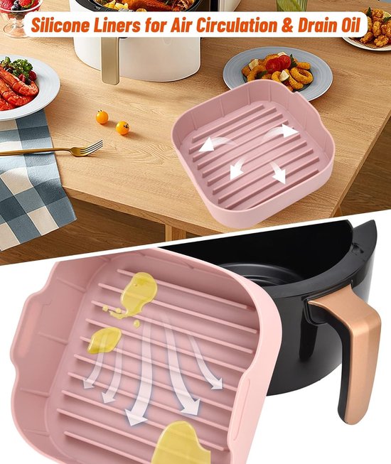 Airfryer Magneet Gesp - Siliconen Hittebestendig - Air Fryer Liner Airfryer Magneet Gesp - Siliconen Hittebestendig - Air Fryer Liner