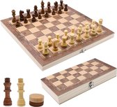 Schaakset - Schaakset Opklapbaar 3 In 1 – Chess Set Met Schaakstukken – 100% Tevredenheidsgarantie – 29*29 - Complete Set