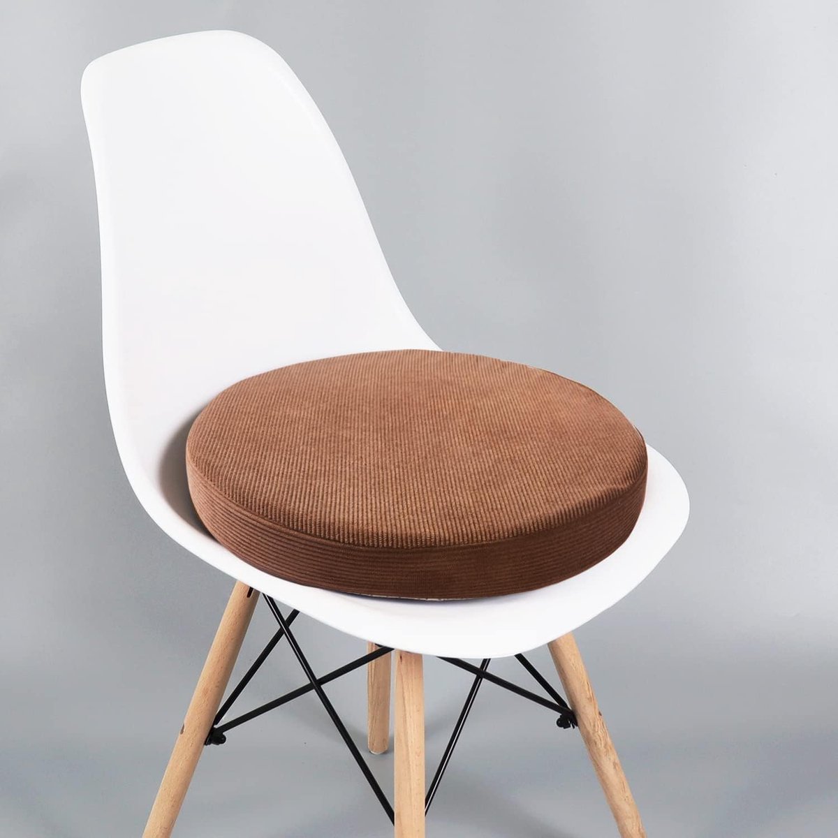 Goedkoopste Rond Zitkussen, Memory Foam Zitkussens voor Stoelen, Gevoerd Rond Zitkussen Geschikt voor Thuis Keuken Kantoor Auto (Bruin