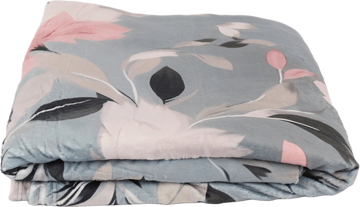 Snoezelkont Retro Floral - XXL Fleece Deken - 300x300 cm - Vintage Bloemenontwerp - Nostalgisch en Comfortabel