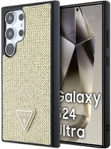Guess Rhinestones Triangle Logo Back Case - Geschikt voor Samsung Galaxy S24 Ultra (S928) - Goud