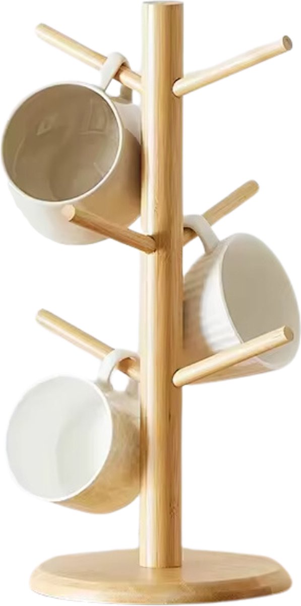 Arboledia Mokkenboom - Kopjeshouder - Bamboe Mokkenrek - Kopjesrek - Mokken Houder - 35cm x 16cm