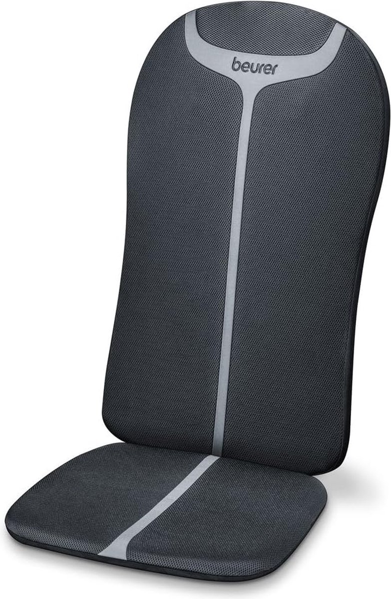 Goedkoopste Shiatsu massagestoelkussen rugmassage licht- en warmtefunctie 4 massagekoppen met handschakelaar zwart/grijs - Beurer MG 205