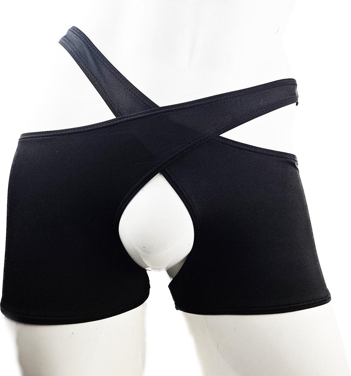 Goedkoopste BamBella ® - Boxer short Kruisloos - Onesize - Sexy Erotische - Zwart Ondergoed
