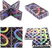 Magische vouw kubus met 8 verschillende opvouwbare zijden panelen. Retro klassieke kubus puzzel breinbreker.