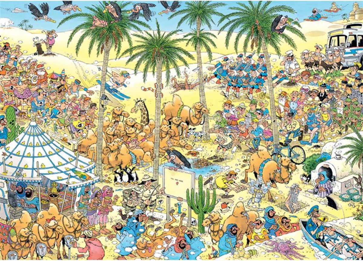 Jan van Haasteren - De Oase - 1000 stukjes puzzel - Legpuzzel — afbeelding 5