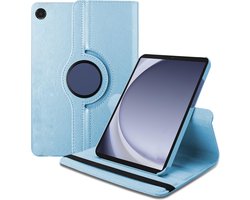 Book Cover Geschikt voor: Samsung Galaxy Tab A9 8.7 inch 2023 & Tab A11 (Model: SM-X110 / SM-X115 / SM-X117) Draaibaar Hoesje - Multi stand Case - Lichtblauw