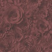 3D behang Profhome 387183-GU vliesbehang hardvinyl warmdruk in reliëf glad met grafisch patroon mat rood karmijnrood roodbruin 5,33 m2