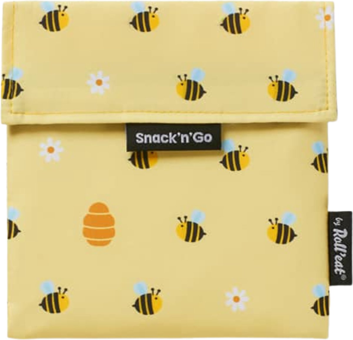 Goedkoopste Roll'Eat Snack'n Go - Bee - Washable Snack Pouch - Reusable Food Pouch - Bee Design Pouch - Durable Snack Bag
