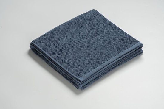 MAROYATHOME - UNO - Handdoek - 70x140 cm - Fairtrade Katoen - Vintage Blue - Blauw