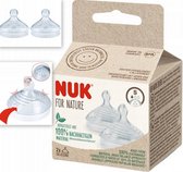 NUK | For Nature | vervangende drinkzuiger voor babyfles | 2 stuks L