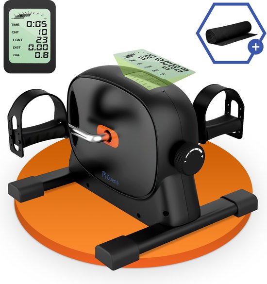 Duerté Stoelfiets Bewegingstrainer - Bureau Fiets Trainer - Deskbike Fitness - Home Gym Mobiliteitstrainer en Beentrainer - met LCD monitor voor afvallen en Antislipmat