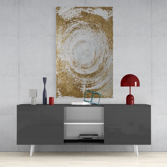 Glasschilderij - Abstract - Loop - Kunst - Modern - 110x70 cm